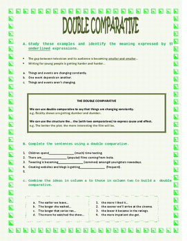 double comparative exercises pdf